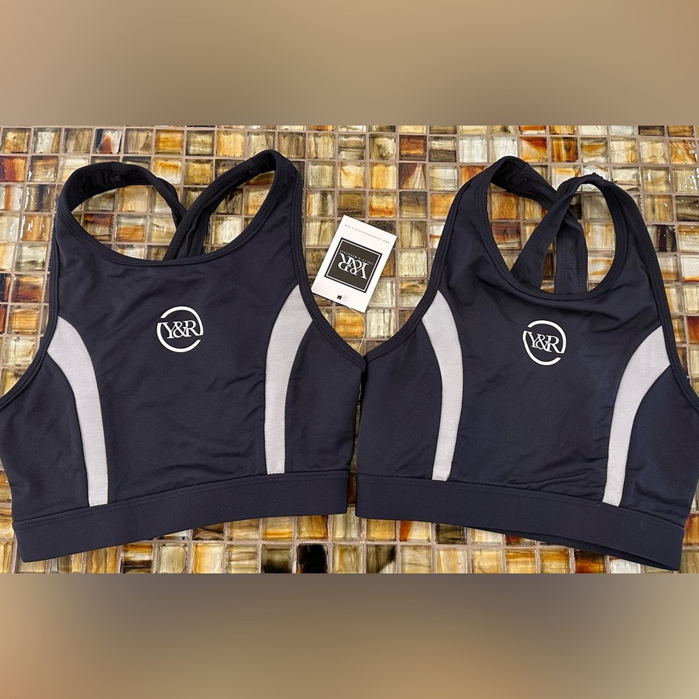 Lot of 2 Y&R Young & Reckless Los Angeles Black Sports Bras~NWT~XS